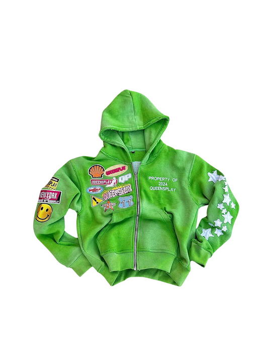 Unisex Lime Green Zip